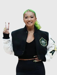 Kayce Kirihara WNBA Seattle Storm Team Cropped Jacket Jacket unisex detail view 3 | Dash Racegear — Seattle Storm Kayce Kirihara cropped jacket blending premium craftsmanship with modern WNBA-inspired everyday wearability.