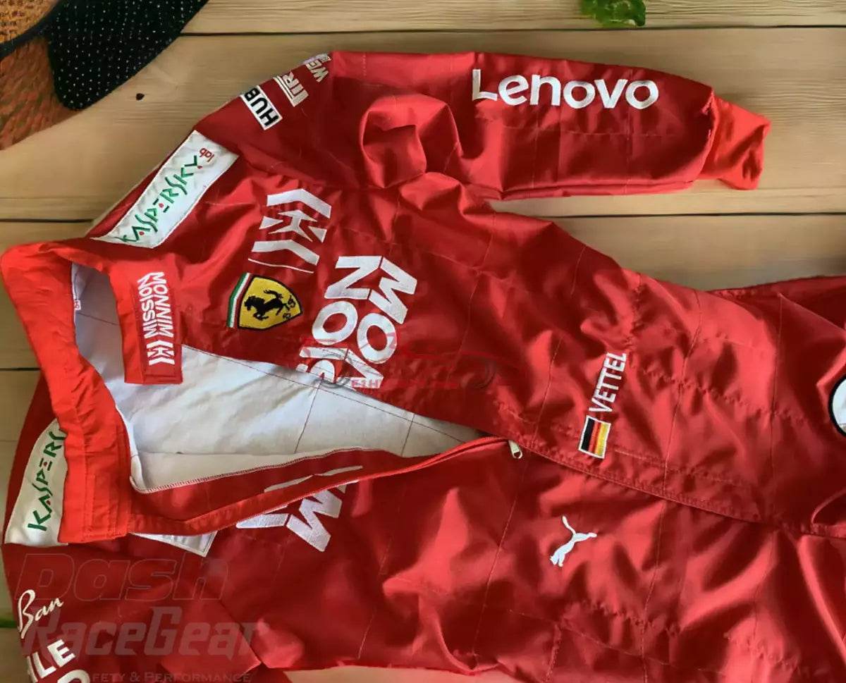Sebastian Vettel Ferrari Mission Winnow F1 Embroidered Racing Suit DASH RACEGEAR