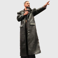 Seth Rollins Monday Night RAW Black Leather Long Coat Coat unisex detail view 4 | Dash Racegear — WWE Monday Night RAW coat styled like Seth Rollins