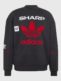 Adidas Manchester United 90 Sweatshirt Sweatshirt unisex detail view 3 | Dash Racegear — Adidas Man Utd 90s Legendary 91/92 black sweatshirt, soft fleece crewneck for retro football fan style.