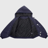 Shinzo Shige 15oz Navy Canvas Clasp Bomber Jacket Bomber Jacket unisex detail view 3 | Dash Racegear — Navy clasp bomber from Shinzo Shige combining structure and streetwear style