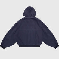 Shinzo Shige 15oz Navy Canvas Clasp Bomber Jacket Bomber Jacket unisex detail view 2 | Dash Racegear — Shinzo Shige 15oz canvas bomber jacket navy blue modern outerwear