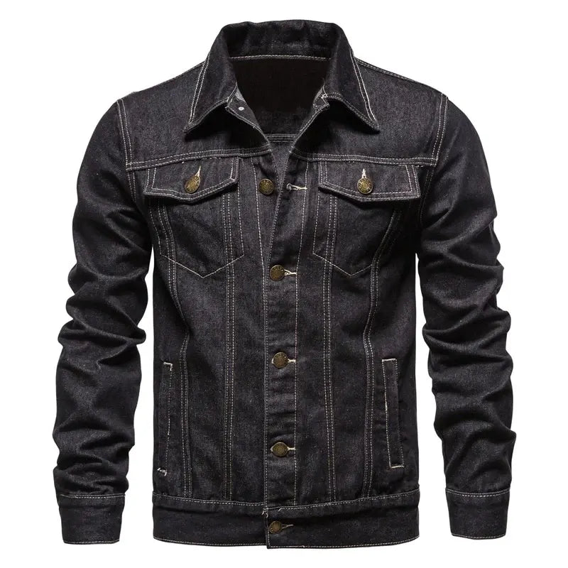Mens Jean Denim Jacket Denim Jacket men front product view | Dash Racegear — Mens Jean Denim Jacket