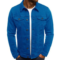Mens Royal Blue Denim Jacket Denim Jacket men front product view | Dash Racegear — Royal Blue Mens Denim Jacket