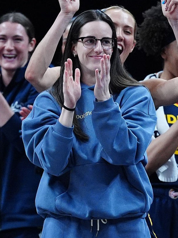 Caitlin Clark Shoot More Threes Hoodie Hoodie unisex detail view 4 | Dash Racegear — Blue Caitlin Clark pullover hoodie, featuring a trendy basketball theme and a contemporary everyday fashion style.
