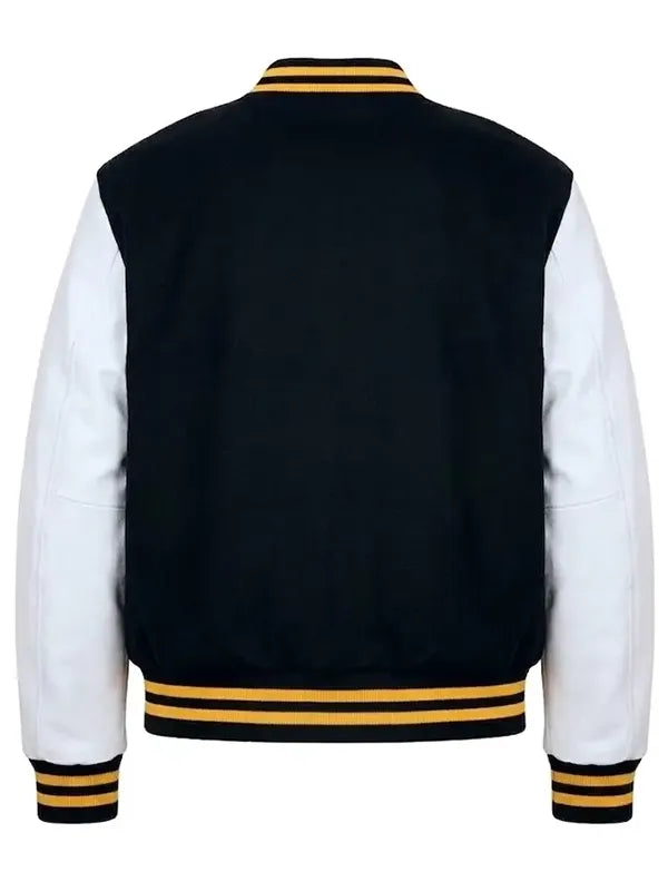 Solflare Varsity Jacket Varsity Jacket unisex detail view 3 | Dash Racegear — Black and white wool varsity jacket by Solflare, ideal for everyday fan-inspired style.