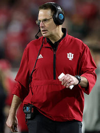 Curt Cignetti 2025 Playoffs Hoosiers Short Sleeve Jacket Jacket unisex detail view 5 | Dash Racegear — Indiana Hoosiers Coach Curt Cignetti Adidas Short Sleeve 1/4 Zip Jacket, red, practical and stylish for sidelines.