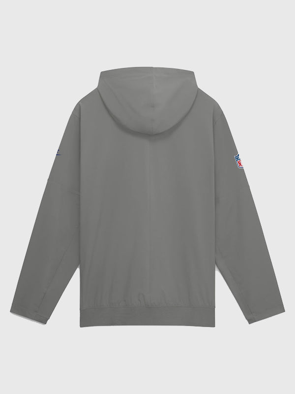 Buffalo Bills Nike Sideline Broken Rules Anorak Jacket Jacket unisex detail view 2 | Dash Racegear — Gray Buffalo Bills 2026 Nike Sideline Broken Rules Alternate anorak half-zip hooded jacket crafted for lightweight comfort and versatile casual fashion.