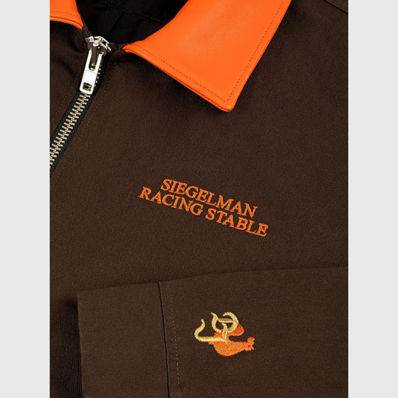 Siegelman Stable Embroidered Barn Jacket Jacket unisex detail view 3 | Dash Racegear — Siegelman Stable brown cotton jacket inspired by classic barn wear