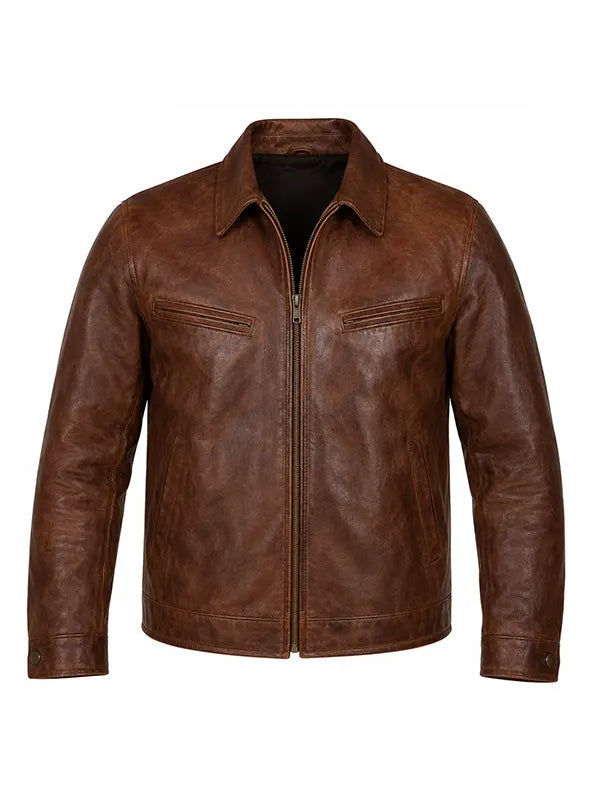 Simu Liu Comic-Con 2026 Leather Jacket Leather Jacket unisex detail view 2 | Dash Racegear — Brown Simu Liu San Diego Comic-Con 2026 leather jacket crafted for premium comfort and versatile casual fashion.