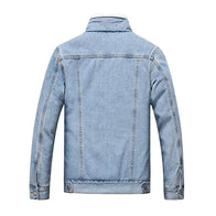 Sky Blue Sherpa Denim Jacket Denim Jacket unisex detail view 2 | Dash Racegear — Sky Blue Denim Sherpa Jacket