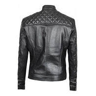 Women’s Black Quilted Leather Jacket Leather Jacket women detail view 2 | Dash Racegear — Black Quailed Leather Jacket