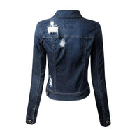 Womens Blue Damage denim Jacket Denim Jacket women detail view 2 | Dash Racegear — Blue Damage denim Jacket
