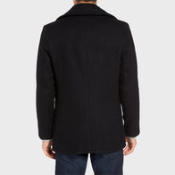 Mens Slim Fit Wool Blend Peacoat Coat men detail view 2 | Dash Racegear — Mens Slim Fit Wool Blend Peacoat