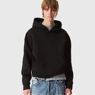 Weekday Scuba Hoodie Hoodie unisex detail view 4 | Dash Racegear — Black scuba pullover hoodie with comfort and streetwear fit