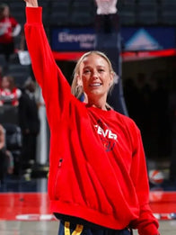 Sophie Cunningham INDIANA FEVER Sweatshirt Sweatshirt unisex front product view | Dash Racegear — Indiana Fever Sophie Cunningham red sweatshirt soft fleece feel relaxed fit unisex sporty outfit for everyday comfort wear
