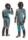 Sparco X - Light KS - 7 Kart - Suit Black/Grey - DASH CIK - Homologation - 64 - Gray / Celeste