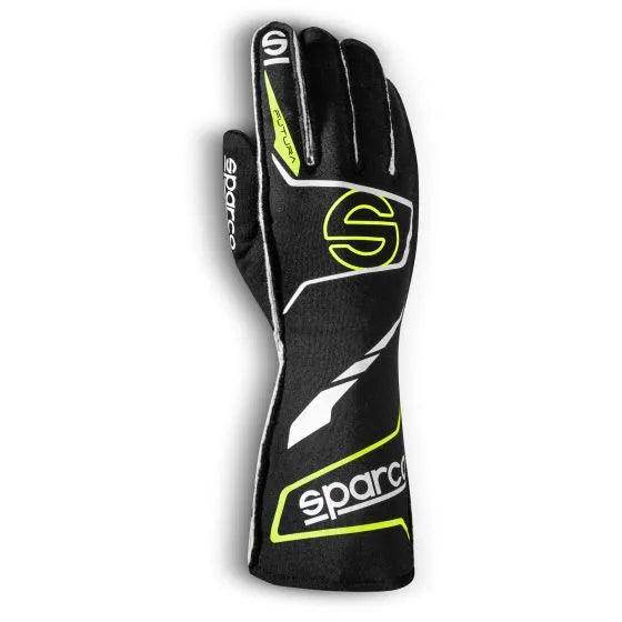 Sparco Futura Race Gloves - Black / Fluro Yellow, XLarge | DASH RACEGEAR