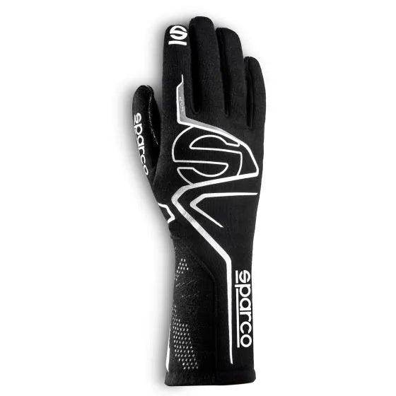 Sparco Lap Race Gloves - Black / white, Large | DASH RACEGEAR