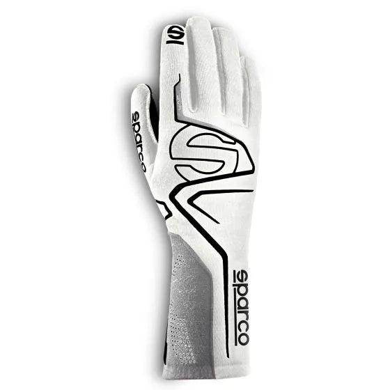 Sparco Lap Race Gloves - White / Black, XLarge | DASH RACEGEAR