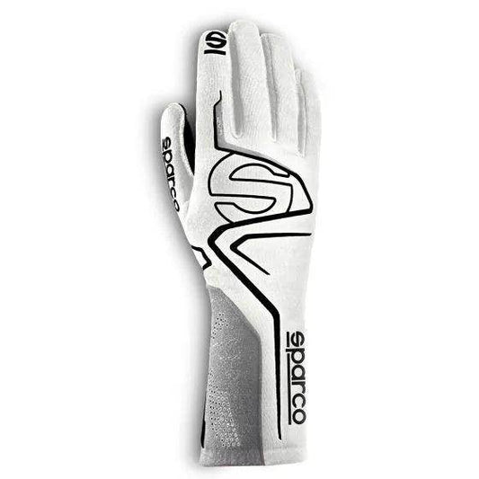 Sparco Lap Race Gloves - White / Black, XXLarge | DASH RACEGEAR