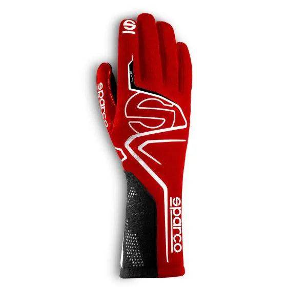 Sparco Lap Race Gloves - Red / White, Small | DASH RACEGEAR