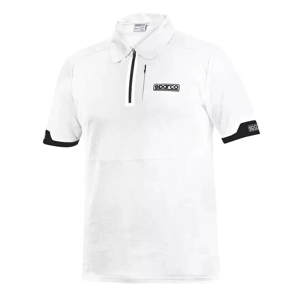Sparco Polo Zip New desinged T - shirt - White / Black - XXLarge