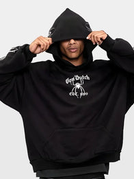 Spider Crest Hoodie Hoodie unisex detail view 2 | Dash Racegear — Men’s Von Dutch hoodie in black, spider crest print, cozy and ideal for daily casual looks.