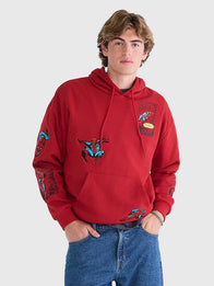 Marvel Aéropostale Spider-Man Comic Boxy Hoodie Hoodie unisex detail view 3 | Dash Racegear — Red Marvel Spider-Man Aéropostale boxy pullover hoodie featuring cozy fleece comfort and everyday versatility.
