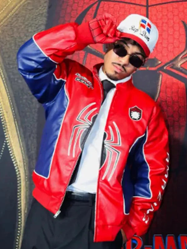 Cristian Andres Spider-Man Jacket Jacket unisex front product view | Dash Racegear — Spider-Man Brand New Day Premiere Cristian Andres Spider-Man Leather Jacket