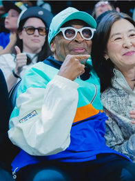 Spike Lee LVA-NYL New York Liberty Windbreaker Jacket Jacket unisex front product view | Dash Racegear — Spike Lee WNBA LVA-NYL New York Liberty Windbreaker Jacket featuring a sleek design, lightweight feel, and sporty streetwear style.
