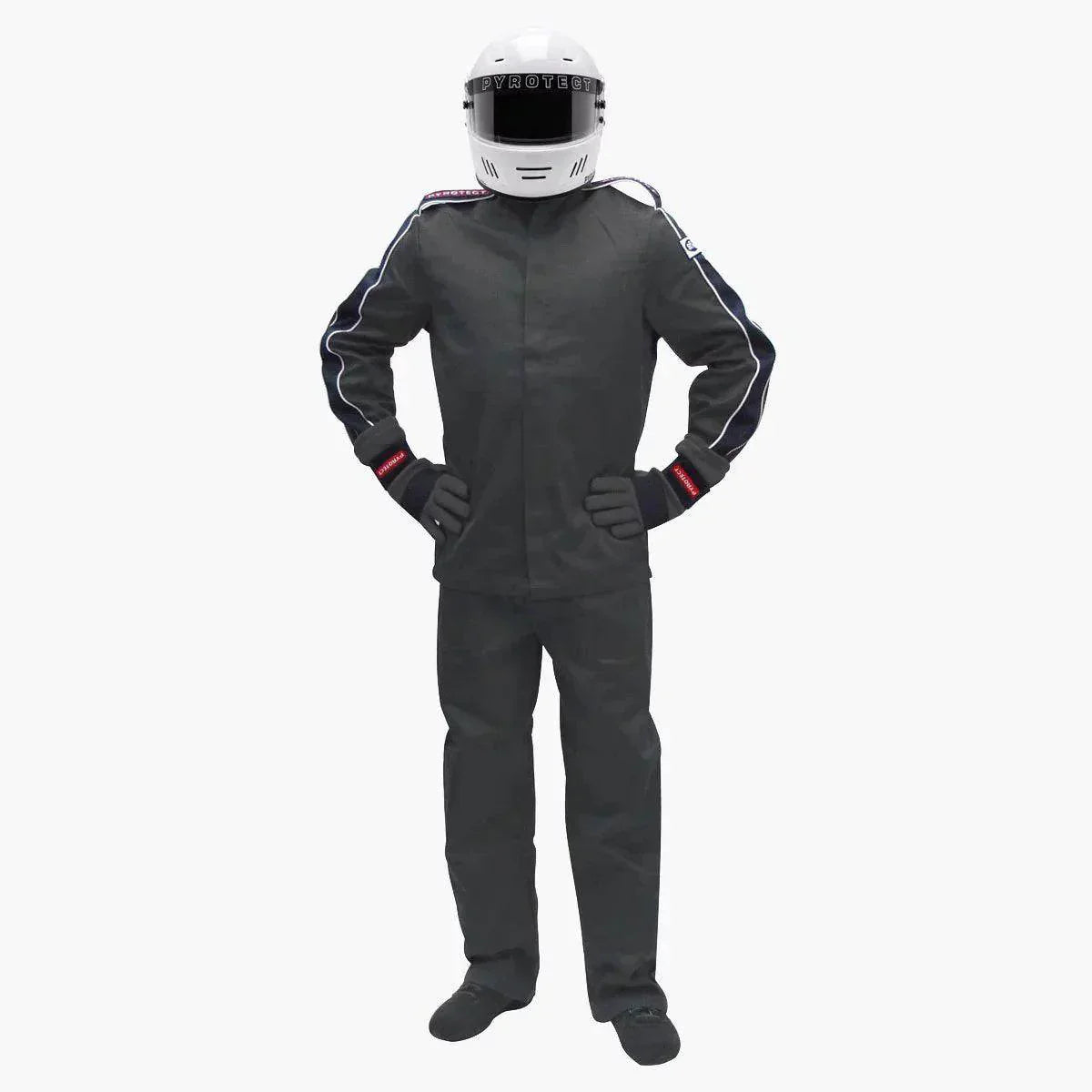 Sportsman Deluxe Two Piece 1 Layer SFI-1 Suit Black Black