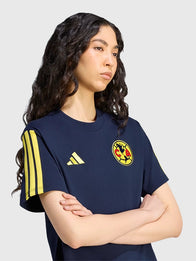 Adidas Club America DNA T-Shirt Shirt unisex detail view 4 | Dash Racegear — Club America Stadium 2026 Adidas Unisex DNA T-Shirt in Navy Blue with a classic fit and football-inspired everyday style.