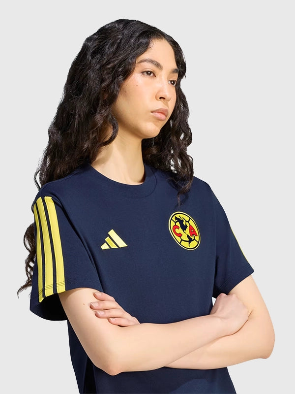 Adidas Club America DNA T-Shirt Shirt unisex detail view 4 | Dash Racegear — Club America Stadium 2026 Adidas Unisex DNA T-Shirt in Navy Blue with a classic fit and football-inspired everyday style.