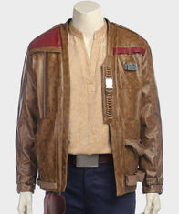 Star Wars The Force Awaken Finn Jacket Jacket unisex front product view | Dash Racegear — Star Wars The Force Awaken Finn Leather Jacket
