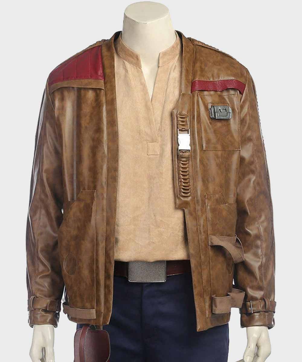 Star Wars The Force Awaken Finn Jacket Jacket unisex front product view | Dash Racegear — Star Wars The Force Awaken Finn Leather Jacket