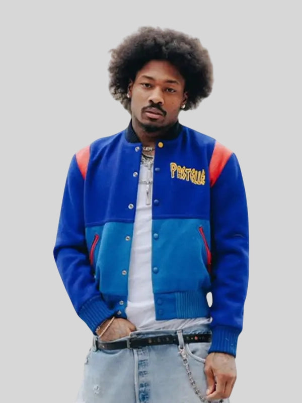 Stefon Diggs Pastelle Varsity Jacket Varsity Jacket unisex detail view 3 | Dash Racegear — Pastelle varsity bomber jacket in wool, Stefon Diggs inspired 2026 streetwear essential.