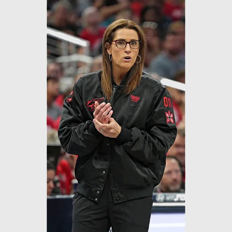 Stephanie White Indiana Fever Stranger Things Jacket Jacket unisex detail view 2 | Dash Racegear — Indiana Fever x Stranger Things Jacket – Coach Edition