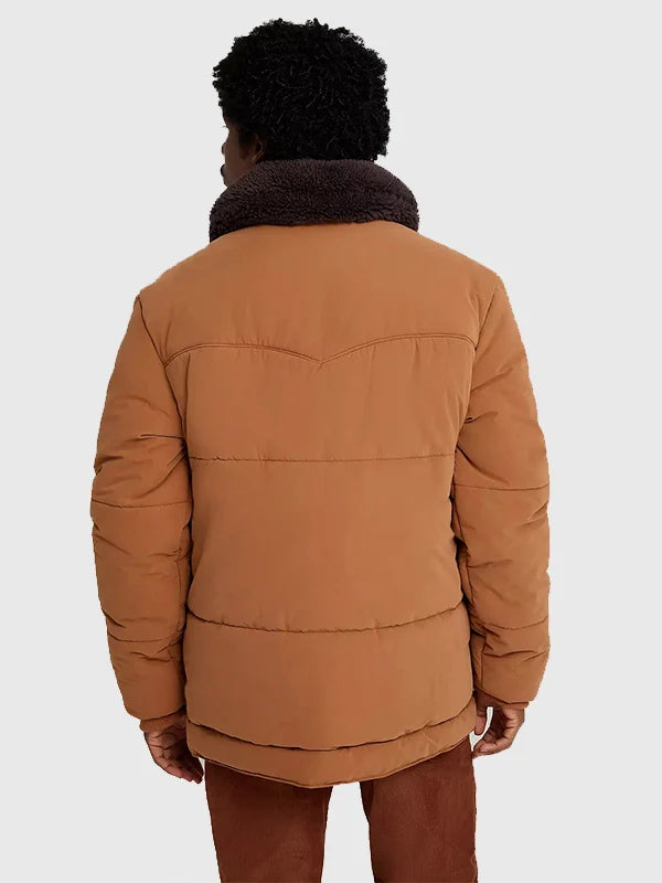 Stranger Things Wrangler Jim Hopper Jacket Jacket unisex detail view 4 | Dash Racegear — Wrangler x Stranger Things S05 brown puffer jacket channels Jim Hopper’s tough look for fans facing chilly days.