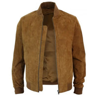 Men’s Bomber Brown Suede Jacket Bomber Jacket men detail view 3 | Dash Racegear — Brown Bomber Suede Jacket
