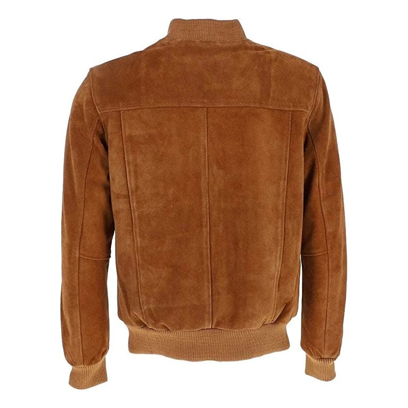 Mens Suede Leather Brown Leather Jacket Leather Jacket men detail view 2 | Dash Racegear — Suede Leather Brown Leather Jacket