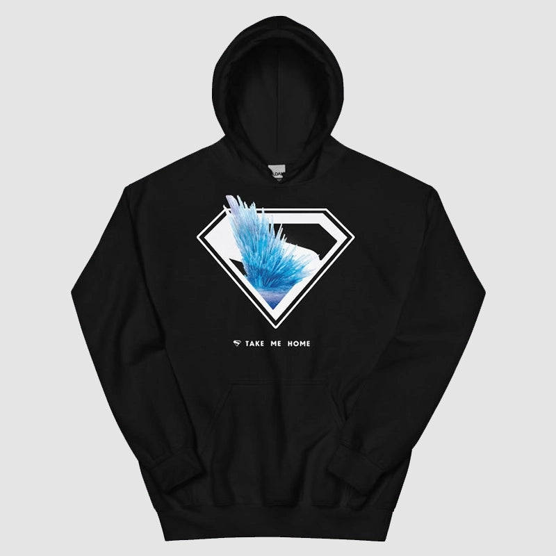 SUPERMAN 2025 Fortress of Solitude Hoodie Jacket unisex front product view | Dash Racegear — Superman-inspired hoodie featuring Fortress of Solitude artwork