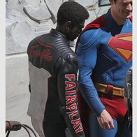 Mr. Terrific Leather Jacket Leather Jacket unisex detail view 2 | Dash Racegear — DC Comics Mr. Terrific Jacket – Bold Black Leather Edition
