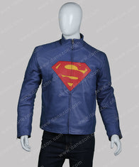Superman Man of Steel Jacket Jacket unisex front product view | Dash Racegear — Superman Man of Steel Leather Jacket