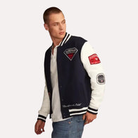 Superman x Lucky Brand Varsity Jacket Varsity Jacket unisex detail view 4 | Dash Racegear — black superman varsity jacket lucky brand edition