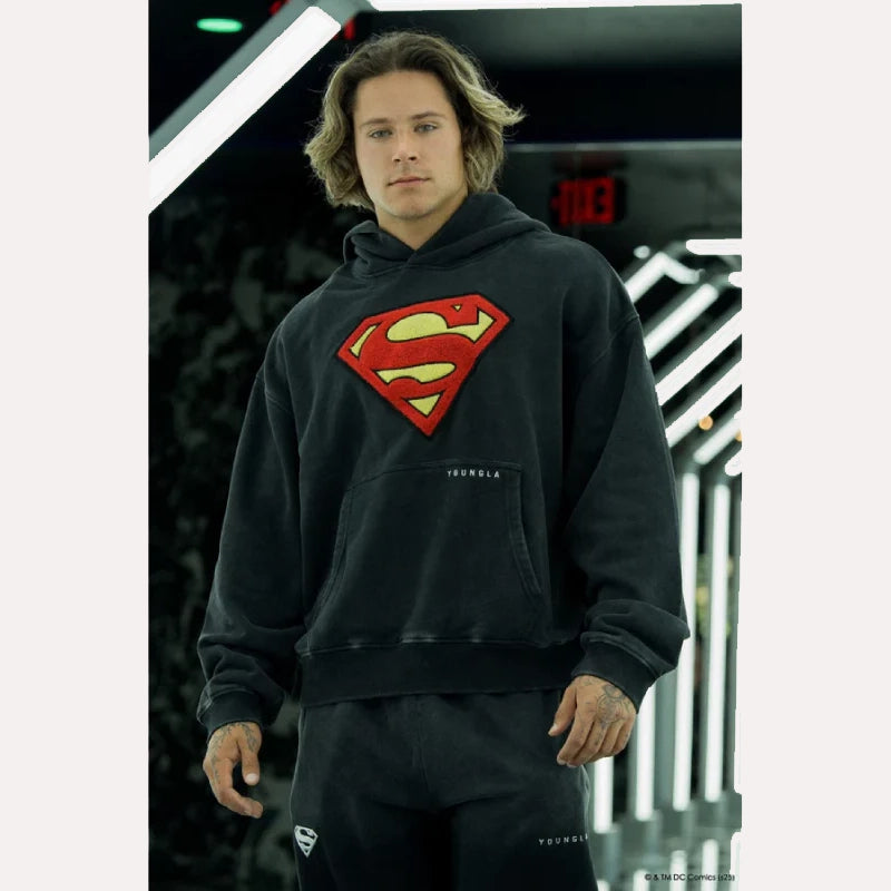 Youngla Superman Hoodie Hoodie unisex detail view 3 | Dash Racegear — Superman x YoungLA Hoodie – Athletic Streetwear Style
