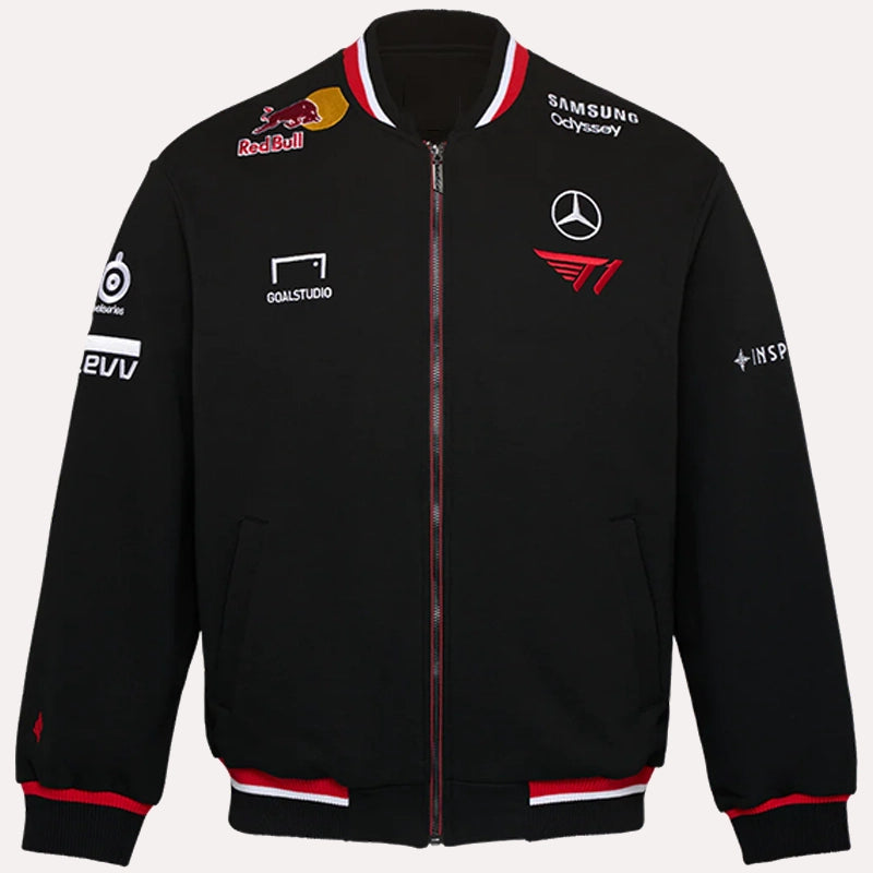 2025 T1 Uniform Jacket Jacket unisex front product view | Dash Racegear — T1 Esports Jacket – 2025 Teamwear Look