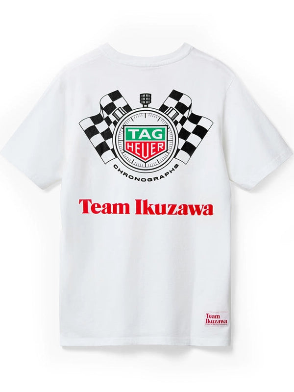TAG Heuer x Team Ikuzawa Organic T-Shirt Shirt unisex detail view 2 | Dash Racegear — 2026 TAG Heuer x Team Ikuzawa Organic Cotton T-Shirt in White featuring premium comfort and motorsport-inspired everyday style.