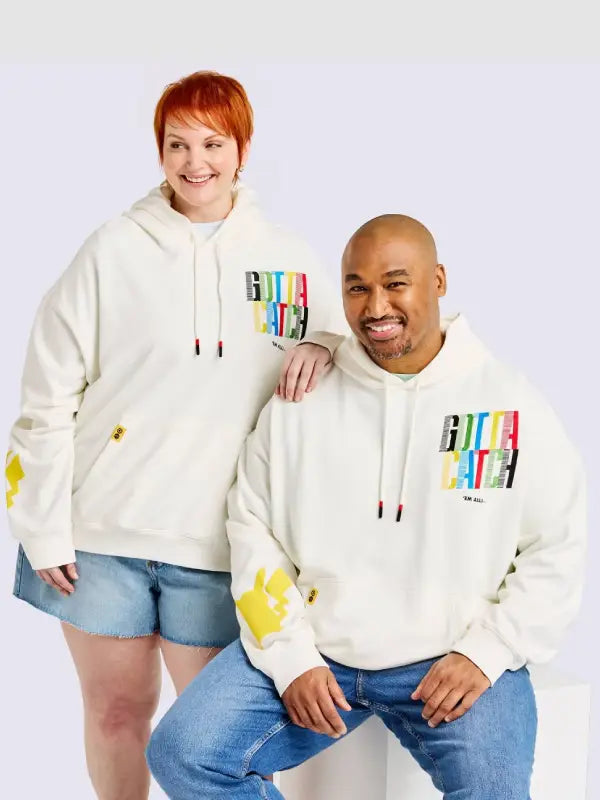 Target x Pokémon Gotta Catch Em All Hoodie Hoodie unisex front product view | Dash Racegear — Unisex Target x Pokémon 30th Anniversary cream hoodie, “Gotta Catch Em All” design for cozy nostalgic streetwear.