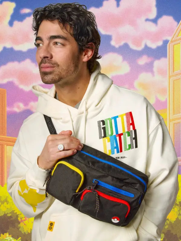 Target x Pokémon Gotta Catch Em All Hoodie Hoodie unisex detail view 6 | Dash Racegear — Unisex Pokémon 30th Anniversary hoodie in cream, Target collab with soft fleece and bold Gotta Catch Em All text.